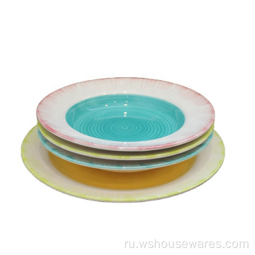 Оптовая индивидуальная настраиваемая ручная картина тарелки фарфоровый ужин